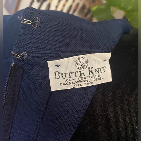 VTG 60’s Butte Knit Poly Midi Blue Mod Dress. M/L. Short sleeve. USA Union made. - Picture 11 of 13